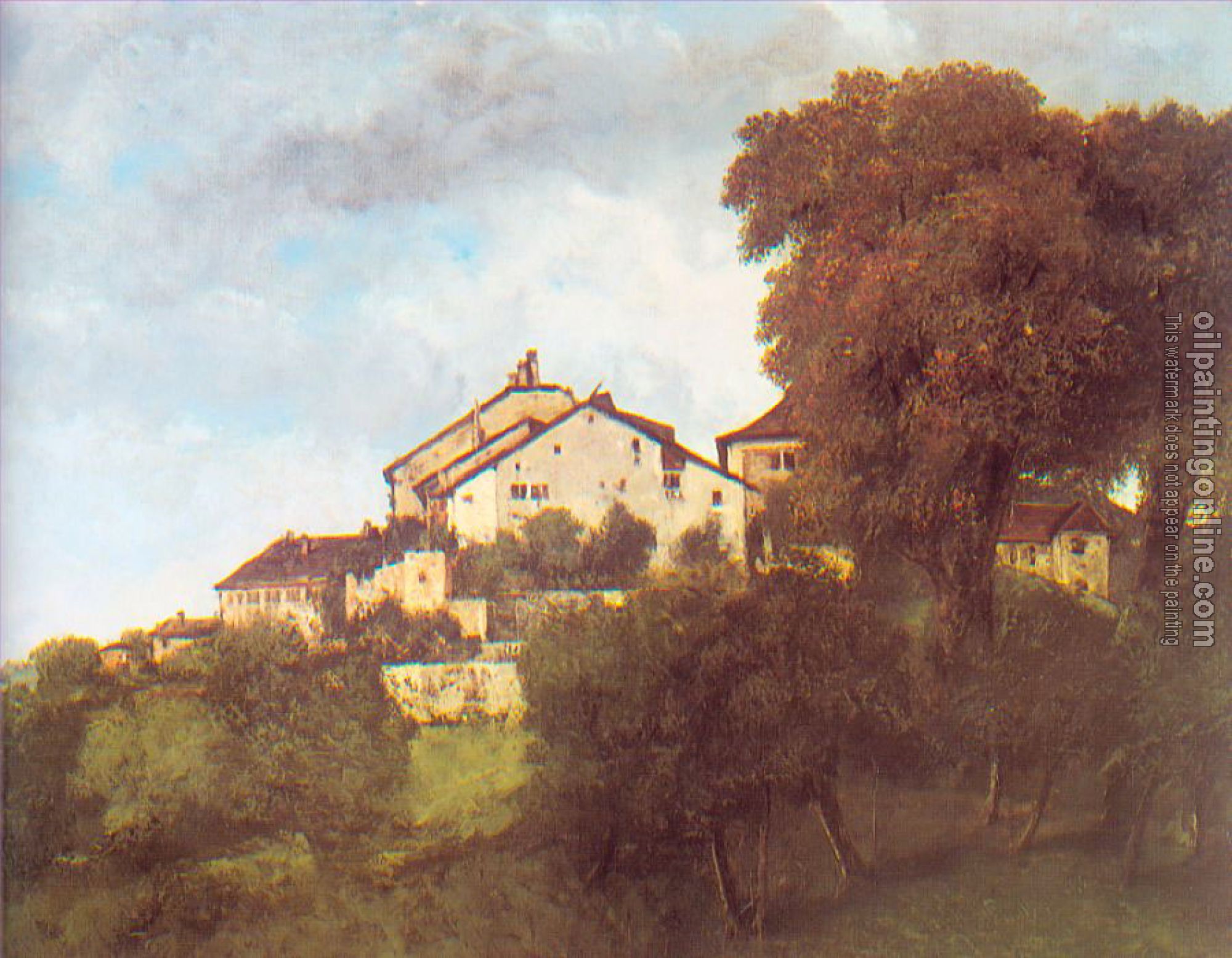Courbet, Gustave - The Houses of the Chateau D'Ornans